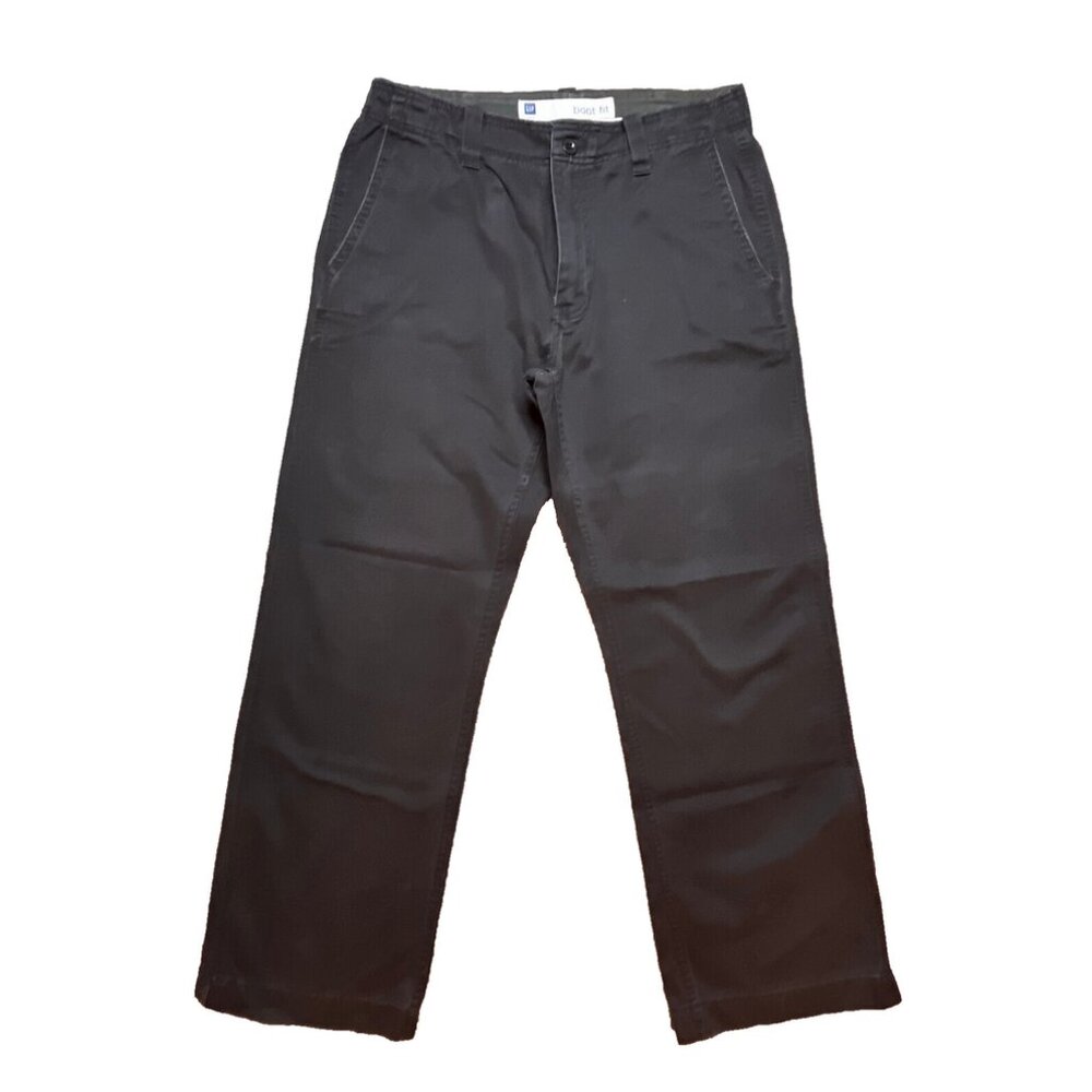 VTG GAP Mens Boot Fit Pants SZ 34 x 32 Dark Brown Y2K Flap Pockets Retro Career